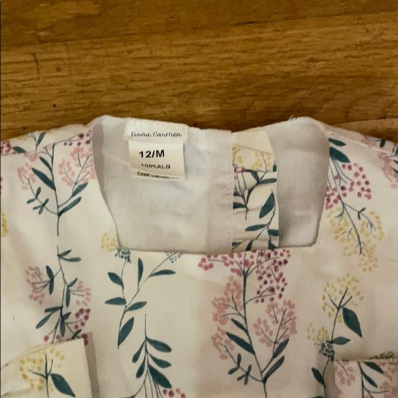 Flower smock dress with bows and matching bloomers - Picture 5 of 5